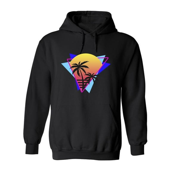 Palm Sunset Vaporwave Hoodie Men -Image by Shutterstock, Male Small