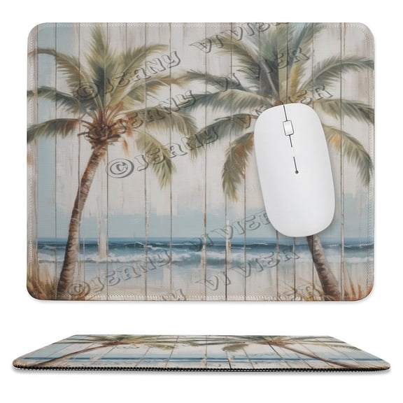 Palm Themed Mouse Pad With Stitched Edge,Non-Slip Rubber Base,Premium-Textured, Gaming Mouse Pad for Wireless Mouse,Computers,Laptop,Office 10"x12"