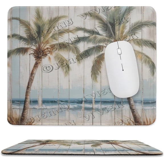 Palm Themed Mouse Pad with Stitched Edge,Non-Slip Rubber Base,Premium-Textured, Gaming Mouse Pad for Wireless Mouse,Computers,Laptop,Office 10"x12"