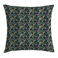 thumbnail image 1 of Palm Throw Pillow Cushion Cover, Watercolor Effect Drawing of Summer Themed Foliage Hibiscus Flowers and Exotic Leaves, Decorative Square Accent Pillow Case, 18" X 18", Multicolor, by Ambesonne, 1 of 2