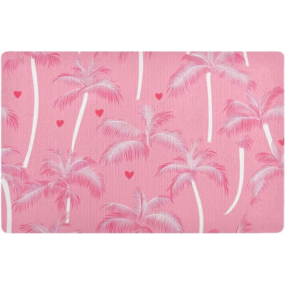 Palm Tree Anime Funny Non-Slip Indoor Entryway Rug, Easy to Clean, 16 x 24 Inch