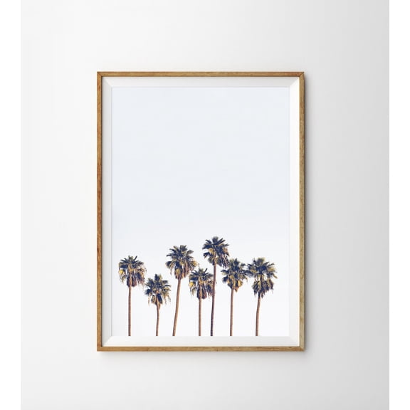 Palm Tree Art California Beach Wall Decor Ocean Coastal Botanical Wall Hanging, Unframed Paper Poster 8x10in