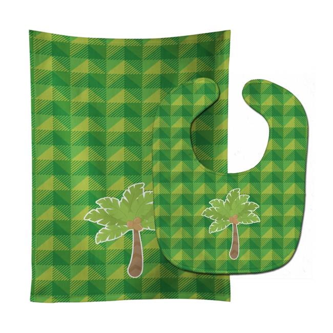 Palm Tree Baby Bib & Burp Cloth