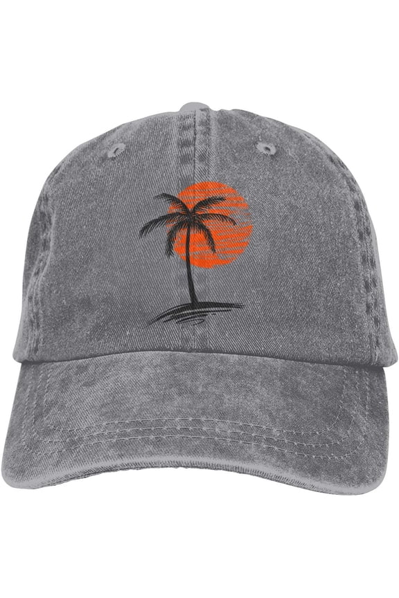 Palm Tree Baseball Caps Summer Aloha Beaches Outdoor Adjustable Denim Dad Hat