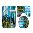 Palm Tree Beach Bath Mat Sets Tropical Plant Hawaiian Ocean Nature
