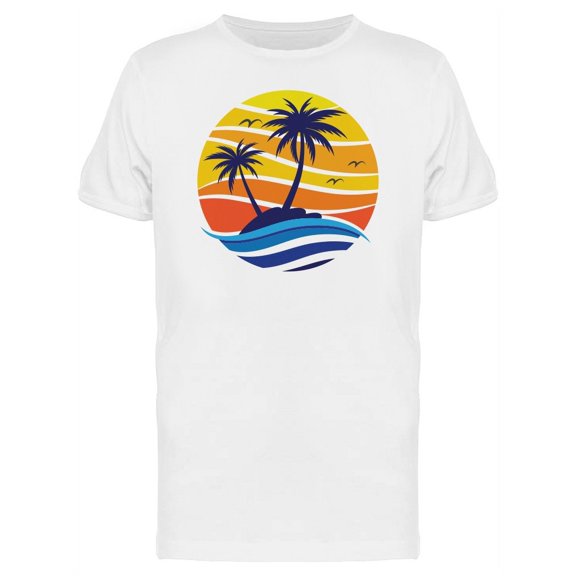 Palm Tree Beach Graphic T-Shirt Men -Image by Shutterstock, Male XX-Large