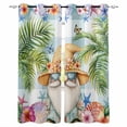 thumbnail image 1 of Palm Tree Blackout Curtains for Bedroom Living Room Darkening Curtains 54 Inch Long Butterfly Gnomes Coastal Starfish Shell Plaid Short Curtain for Small Window Treatment Grommet Drapes 42"x54"x2, 1 of 9