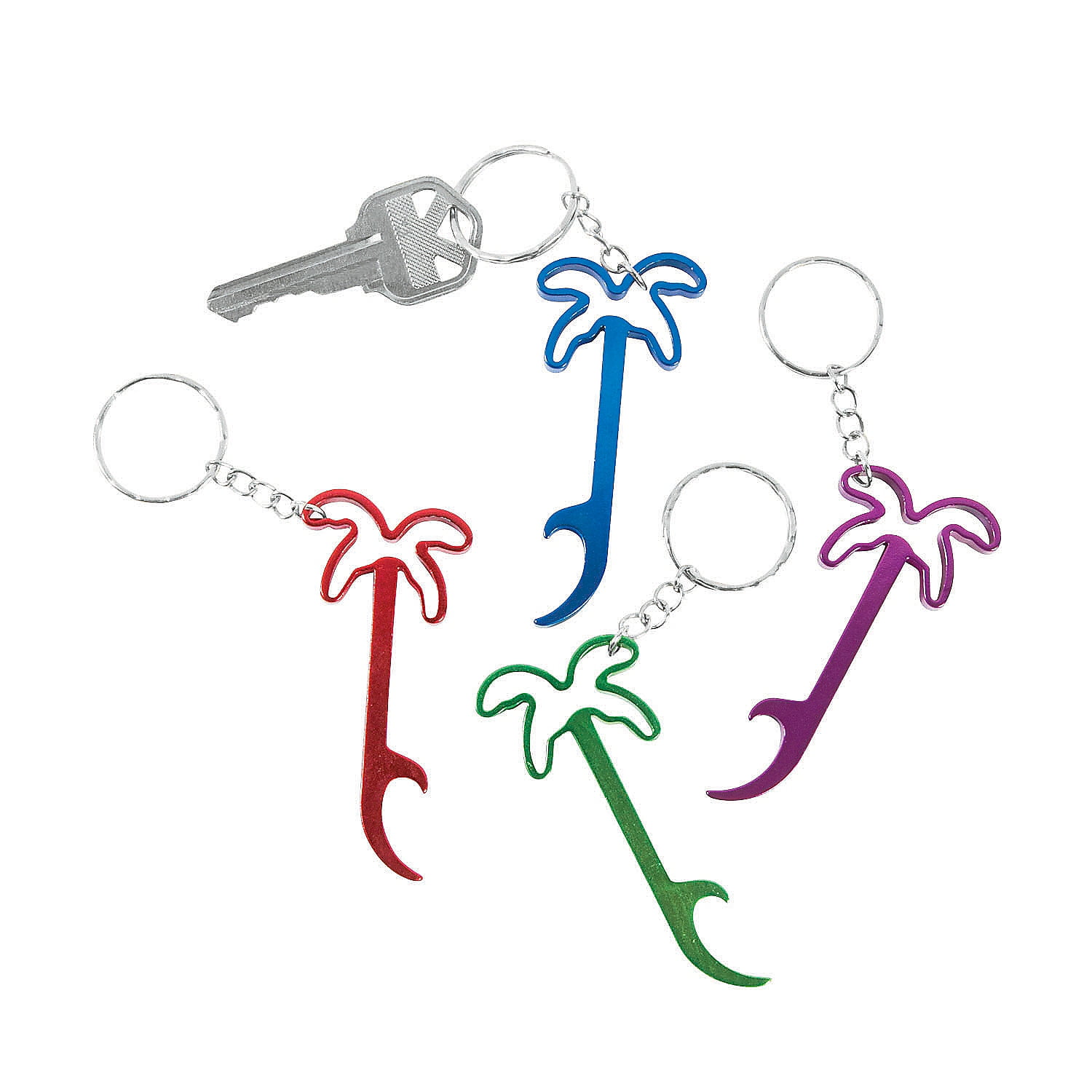 Palm Tree Bottle Opener Keychain Party Favors 12 Pieces