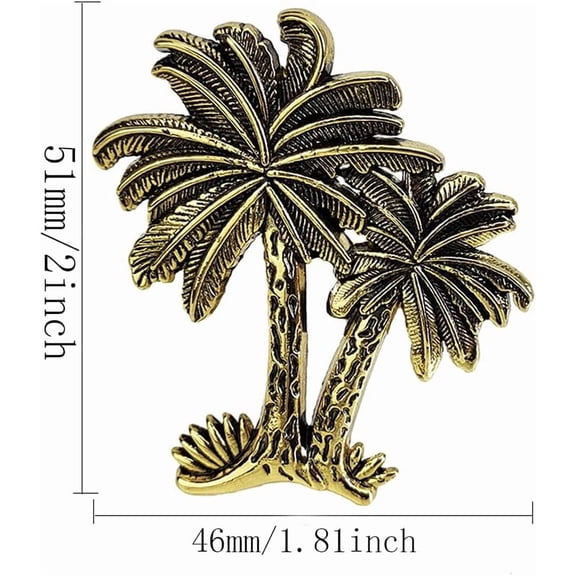 Palm Tree Cabinet Knobs Zinc Alloy Single Hole for Kitchen Cabinet Drawer Dresser Wardrobe Handles Coconut Tree Beach Ocean Theme Home Kitchen Decorative Hardware Accessories 4 Pieces(Ancient Gold)