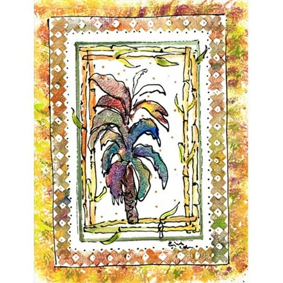 Palm Tree Canvas Flag - House Size, 28 x 40 in.