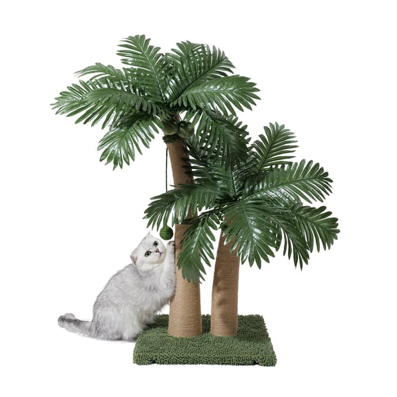 Palm Tree Cat Tree Style C 36'' Scratcher With Sisal Rope Interactive Balls 2D Designs For Indoor Cats Adults Kittens