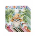 thumbnail image 1 of Palm Tree Cloth Napkins Set of 4 Reusable Dinner Napkins, Butterfly Gnomes Coastal Starfish Shell Plaid Cocktail Napkin Washable Table Napkins for Wedding/Holiday Party/Baby Shower 20"x20", 1 of 7