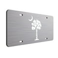 thumbnail image 1 of Palm Tree Crescent Moon Brushed Aluminum ACM License Plate South Carolina Beach Logo Car Tag, 1 of 1