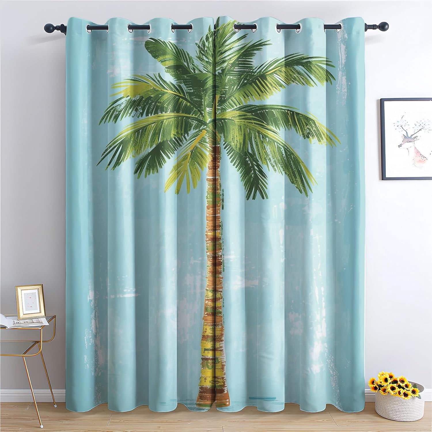 Palm Tree Curtains For Bedroom - Tropical Palm Curtains For Bedroom ...