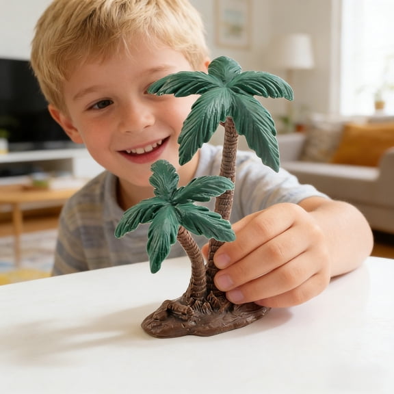 Palm Tree Decorations, Tropical Coconut Palm Tree Model, Rainforest Diorama Supplies, Building Model Tree, Cake Topper, Architecture Tree, Artificial Coconut Palm Tree 3.3X2.3X2.1" Home Decor