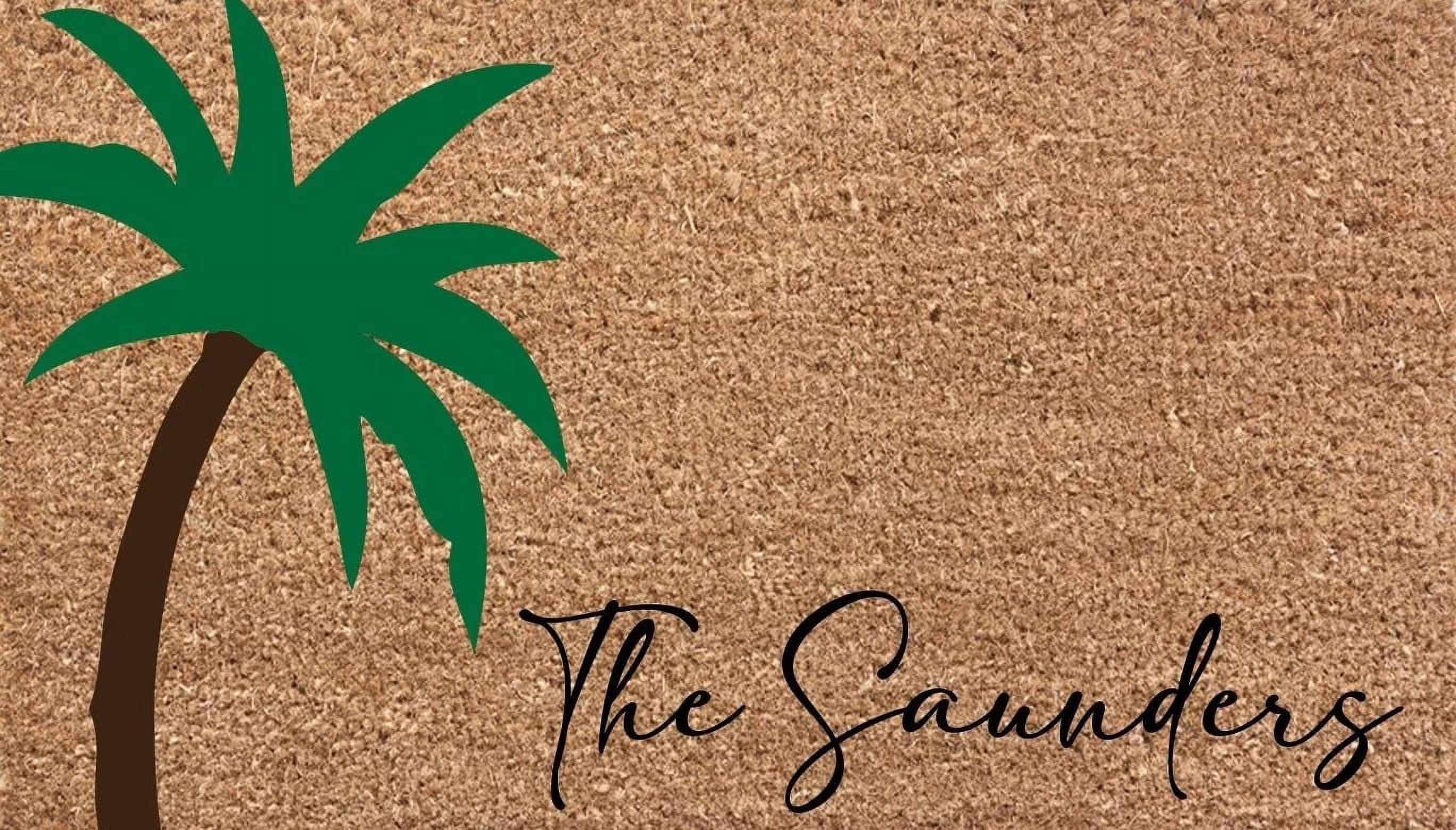 Greetings Rug Palm Tree Doormat Summertime Lake Bay Beach House Rug Welcome Mat Front ...