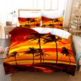 Palm Tree Duvet Cover Set, Coconut Trees on Tropical Beach Caribbean