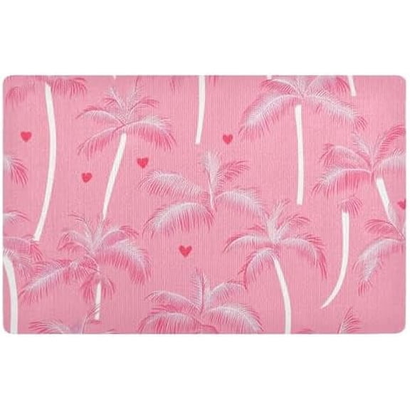 Palm Tree Entrance Door Mat Thin Indoor Outdoor Doormat Holiday Kitchen Entryway Rug 16x24 Inch
