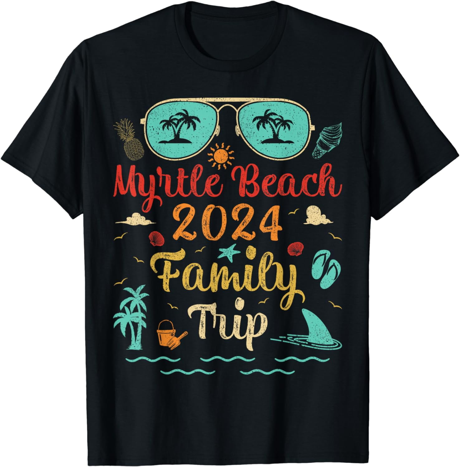 Palm Tree Family Trip 2024 South Carolina Myrtle Beach T-Shirt ...