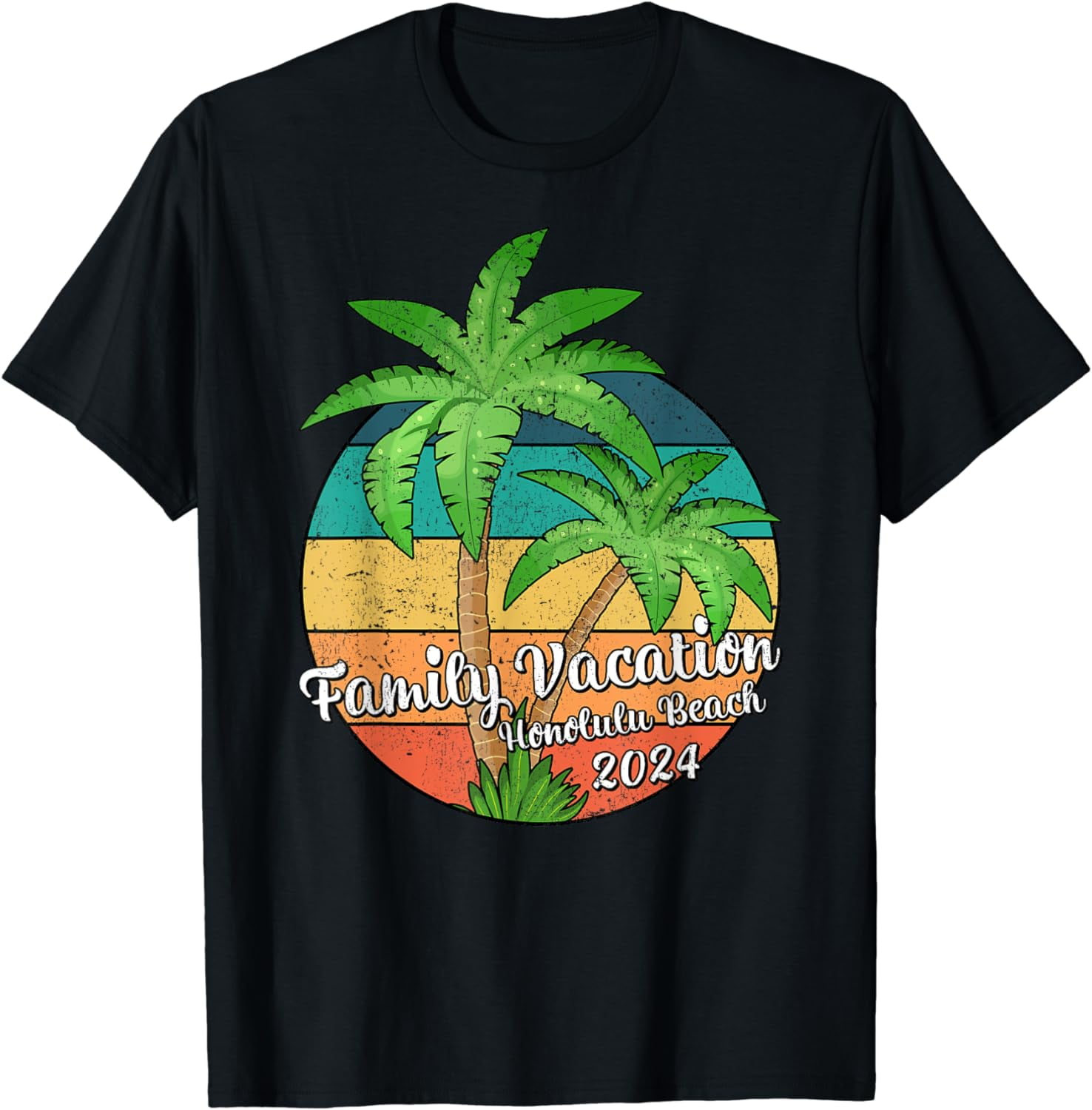 Palm Tree Family Vacation 2024 Hawaii Honolulu Beach TShirt