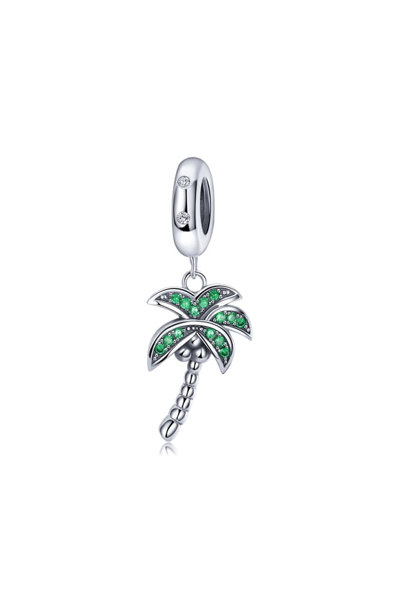 Palm Tree Fashion Silver-Plated Charm Beads for Jewelry Making