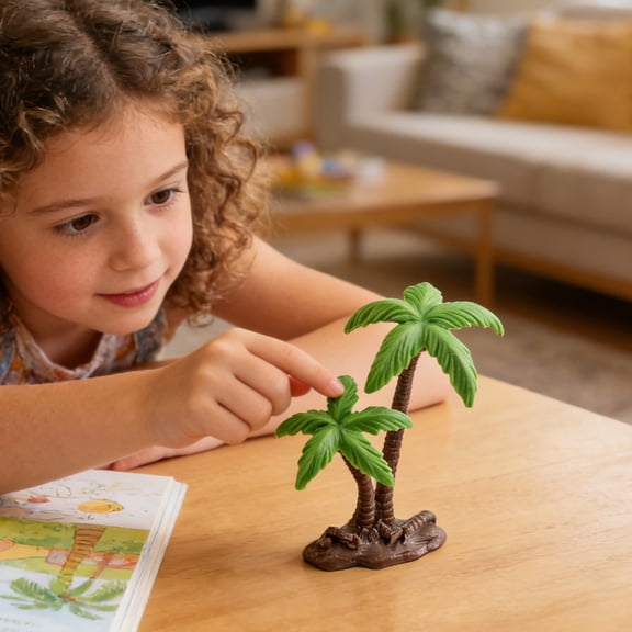 Palm Tree Figurine Tropical Coconut Tree Model Miniature Desktop Ornament for Home Decor Cake Topper Diorama Landscape Sand Tray Display