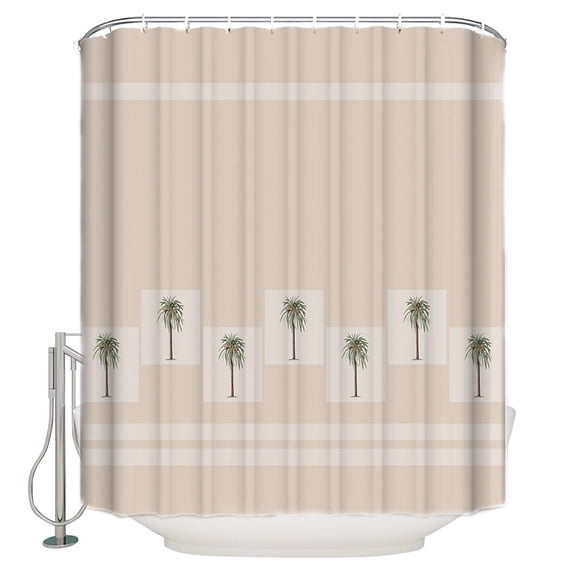 Palm Tree Geometric Rectangle Shower Curtain Set ,Waterproof Fabric Shower Curtains Shower Curtains for Bathroom,Bathroom Decor 36"x72"