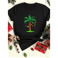 thumbnail image 1 of Palm Tree Holiday Lights Island Beach Summer Ornament Vibes Unisex T-Shirt up to size 5XL, 1 of 2
