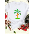 thumbnail image 1 of Palm Tree Holiday Lights Island Beach Summer Ornament Vibes Unisex T-Shirt up to size 5XL, 1 of 2