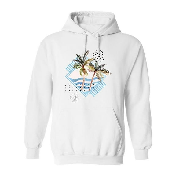Palm Tree In Geometric Shape Hoodie Men -Image by Shutterstock, Male x-Large