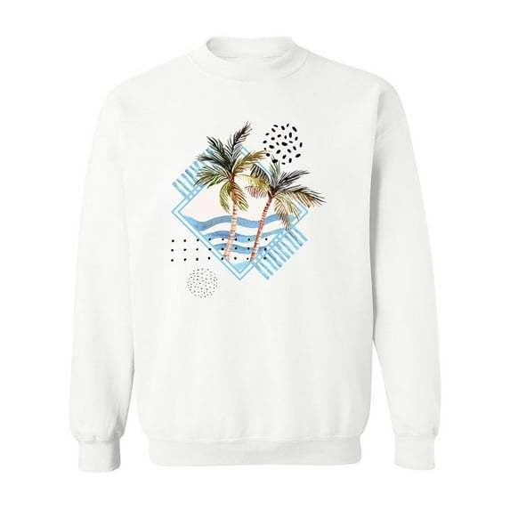 Palm Tree In Geometric Shape. Sweatshirt Men -Image by Shutterstock, Male x-Large
