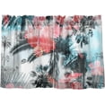 thumbnail image 1 of Palm Tree Kitchen Curtains 2 Panels UV Protected Tier Curtains, Half Window Curtains Kitchen Tiers for Guest Room Bathroom Sink Laundry Room Basement,24"x27", 1 of 7