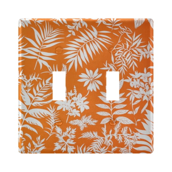 Palm Tree Leaves Flowers Hawaii Style Light Switch Cover Electrical Outlet Cover Replaceable Wall Plates 2-Gang