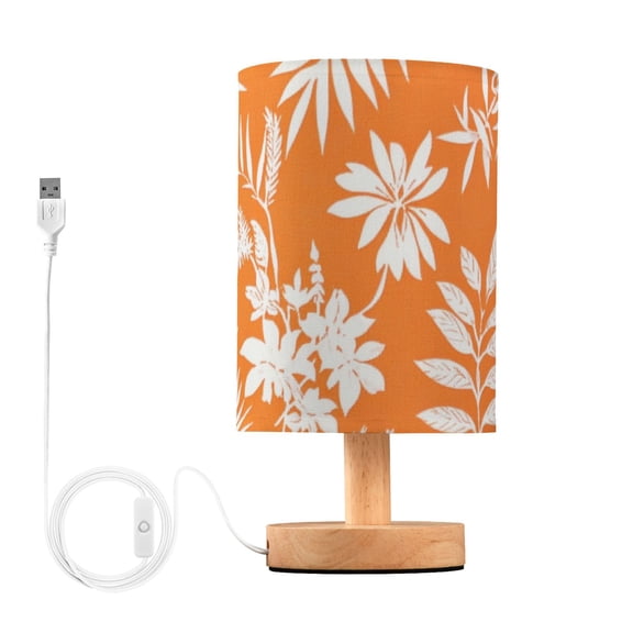 Palm Tree Leaves Flowers Hawaii Style Table Lamp with USB Port LED Warm Light Lamp Night Light Home Decor