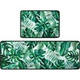 thumbnail image 1 of Palm Tree Leaves Kitchen Rug Set,Summer Tropical Jungle Palm Sunday Pattern Runner Rugs with Rubber Backing,Throw Rugs Washable for Kitchen Sink,Laundry Room,Standing Desk,Spring Summer Rugs, 1 of 6