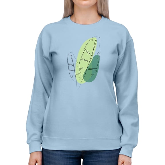 Palm Tree Leaves Modern Sweatshirt Women -Image by Shutterstock, Female x-Large