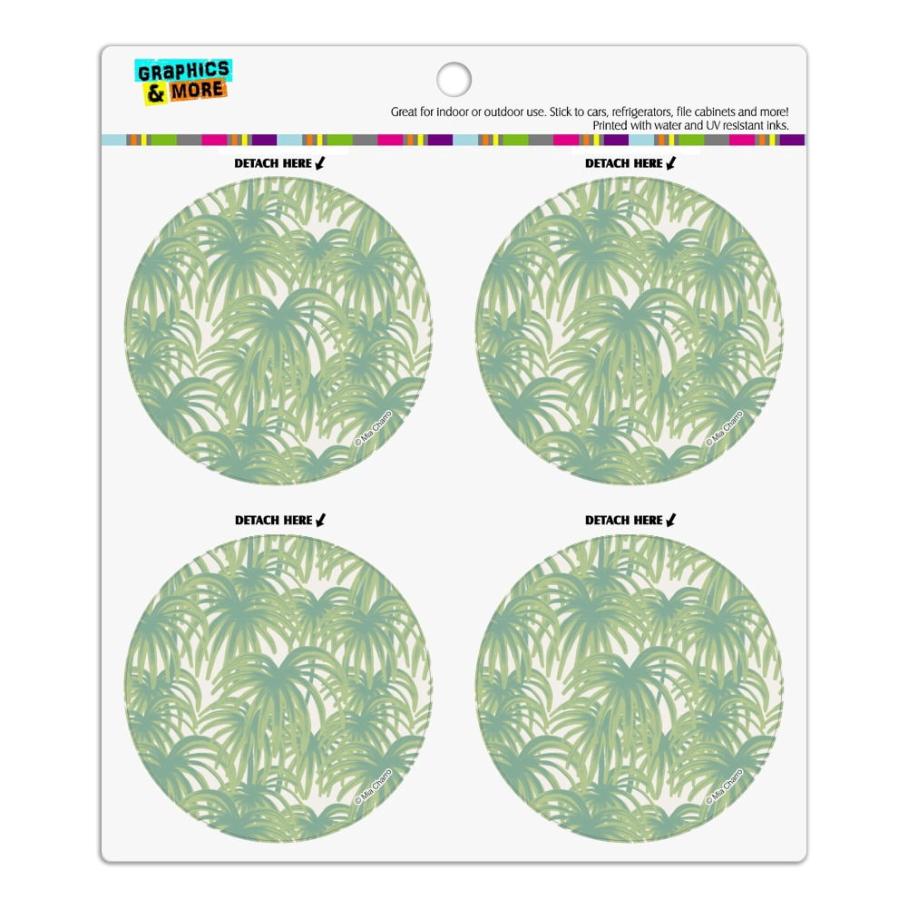 Palm Tree Leaves Refrigerator Fridge Locker Vinyl Circle Magnet Set ...