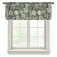 thumbnail image 1 of Palm Tree Leaves Valance Curtains for Kitchen/Living Room/Bathroom/Bedroom Window, Rod Pocket Small Topper Half Short Window Curtains Voile Sheer Scarf, Summer Tropical Green Botanical 42"x12", 1 of 8