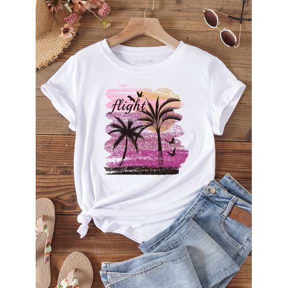 Palm Tree & Letter Graphic Tee