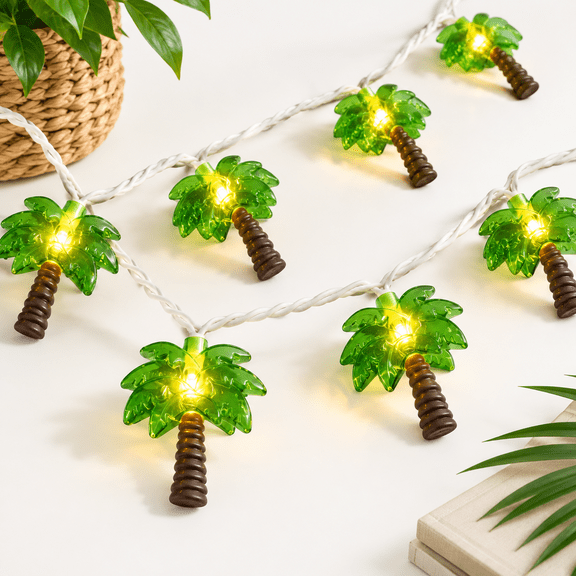 Palm Tree Lights 8.5FT 10-Bulb Indoor Outdoor String Light Summer Decor