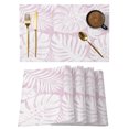 thumbnail image 1 of Palm Tree Monstera Placemats Set of 4 Lavender White Leaf Boho Botanical Tropical Place Mats Indoor Wipeable Table Mats Washable Cloth Dining Table Placemats for Kitchen Holiday Decor 13x19 Inch, 1 of 9