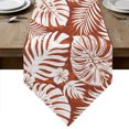 thumbnail image 1 of Palm Tree Monstera Table Runner Linen Burlap Table Runner 72 Inches Long Rust Red Leaf Boho Botanical Tropical Dresser Scarves for Kitchen Island Coffee Dining Room Party Holiday Decor 16"x72", 1 of 8