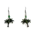 thumbnail image 1 of Palm Tree Nature Graphic Dangle Earrings - Womens Fashion Handmade Jewelry Tropical Accessories, 1 of 1