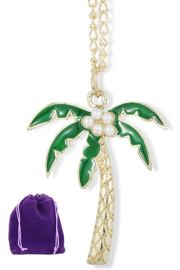 Palm Tree Necklace | Polynesian Jewelry For Women Or Coconut Jewelry For Women And Men This Coconut Necklace Is Great For Palm Tree Jewelry For Women And Men That Love Beach Jewelry For Women Necklace