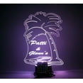thumbnail image 1 of Palm Tree Paradise Night Light Up Table Desk Lamp LED Personalized Home Room Decor, Our Newest Feature - It's WOW, With Remote, 16 Color Options, Dimmer, Free Engraved, Great Gift, 1 of 10