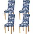 thumbnail image 1 of Palm Tree Pattern Blue Dining Chair Covers Set of 4, Stretch Kitchen Chair Slipcover Washable Removable Chair Covers Protector for Dining Room, Hotel and Ceremony, 1 of 6