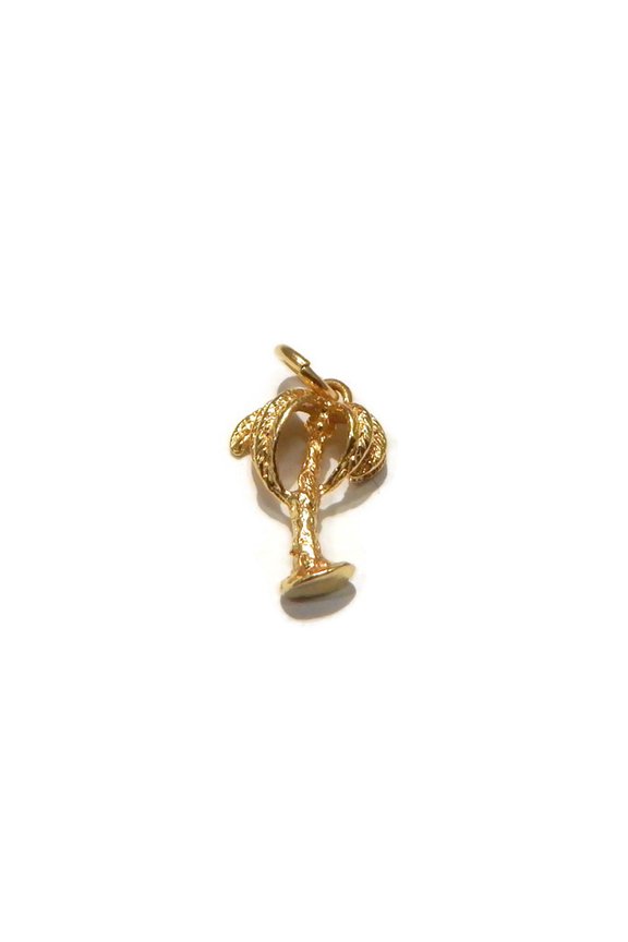Palm Tree Pendant Charm 14k Yellow Gold!!