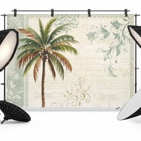 Palm Tree Photography Backdrop 7x5FT, Summer Island Plant Boho Floral Texture Photo Backdrops, Background for Photography Studio Photo Studio Background, Back Drop for Photoshoot