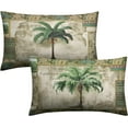 thumbnail image 1 of Palm Tree Pillow Covers 12x20 Tropical Banana Tree Rectangle Pillow Case Set of 2 Hawaii Coconut Tree Lumbar Throw Pillow Covers for Bedroom Living Room Sofa, 1 of 6