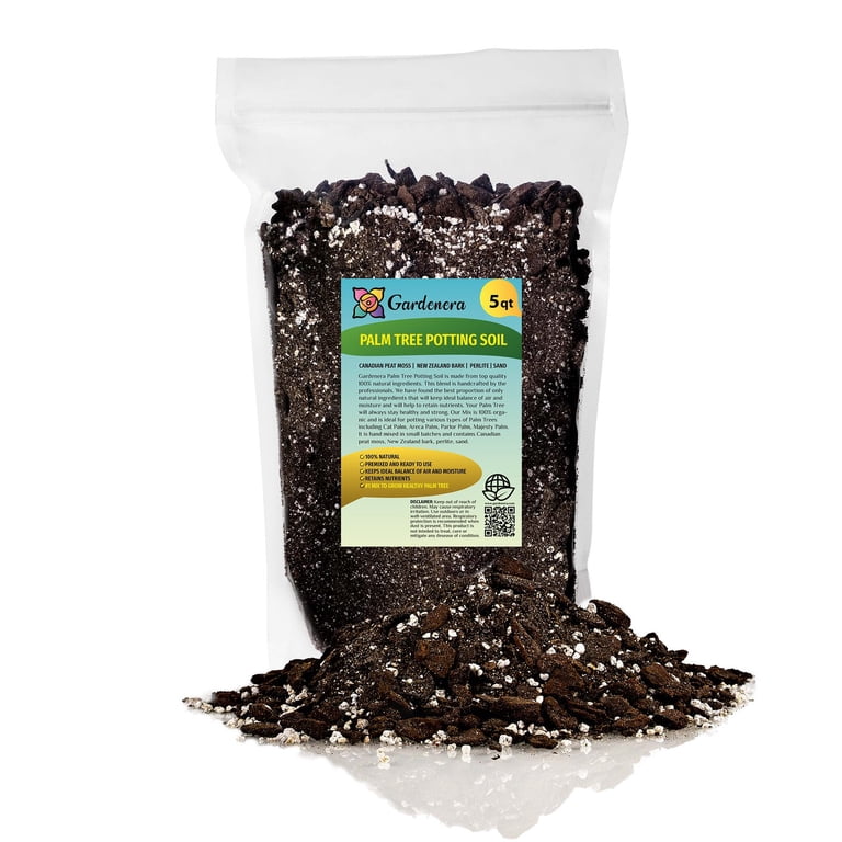 Palm Tree Potting Mix - The Ultimate Soil for Strong and Healthy Palms   - Top Choice for Palm Tree Growers  [5 QUART BAG]